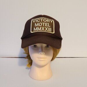 VICTORY MOTEL MMXXIII TRUCKER HAT - BROWN/WHITE-- ADJUSTABLE SNAPBACK-ONE SIZE